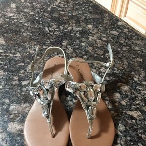 C.label  sz 6.5 sandals silver jeweled